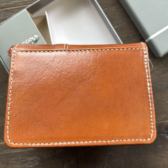 Nocona Tooled Leather,beaded diamond Aztec, Bi-Fold Flip,Western,slim fit wallet - Picture 7 of 11